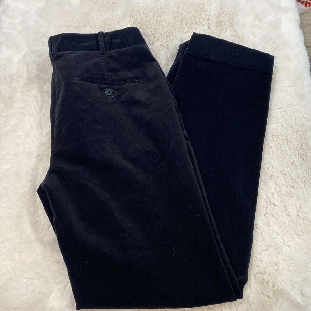 Talbots Signature Black Velvet Cuffed Pants Women's 2 Work Party Holiday